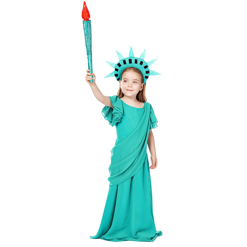 Children's Statue Of Liberty Cos Costume Ancient Greek Dress