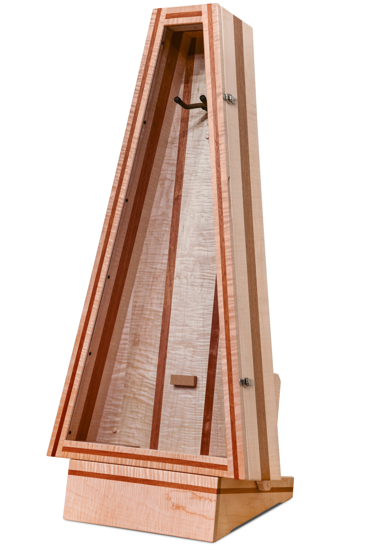 ClimaStand Triangle Humidor with Base - Flamed Maple with Mahogany