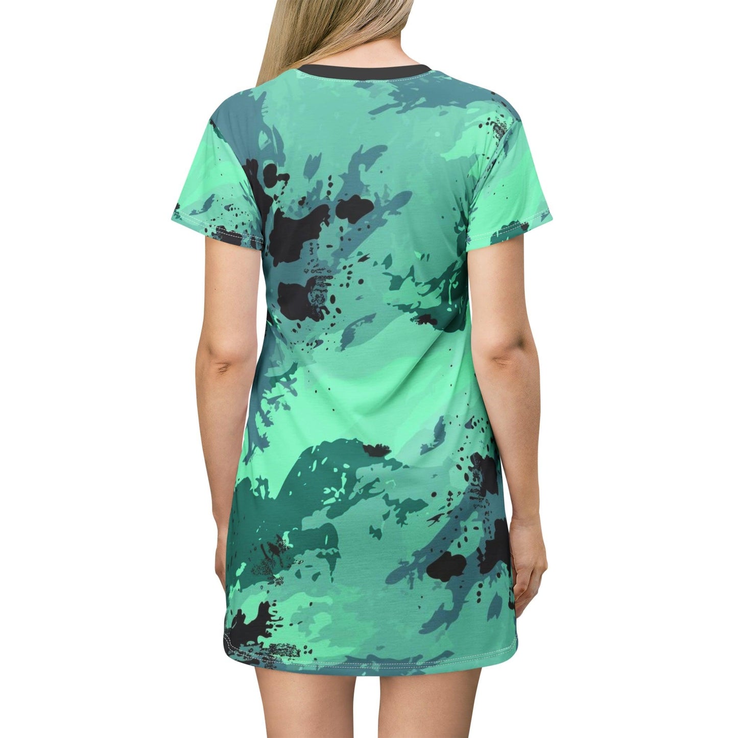 Bay Camo T-Shirt Dress (AOP) - Lizard Vigilante