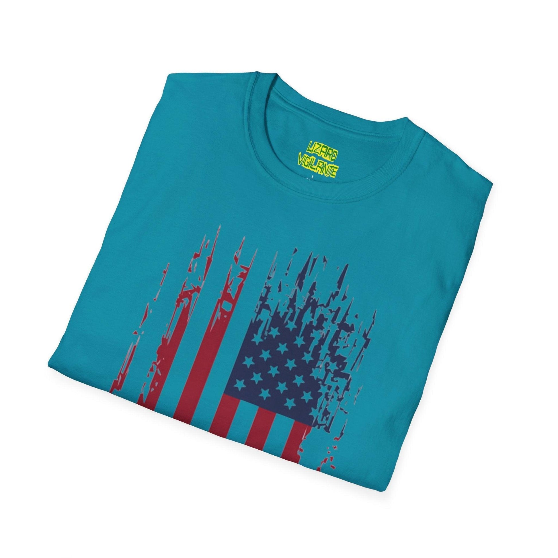 Old Glory Graphic Unisex Softstyle T-Shirt - Lizard Vigilante