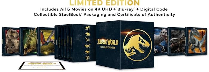 Jurassic World Ultimate Collection - Limited Edition Steelbook (4K Ultra HD + Blu-ray + Digital)