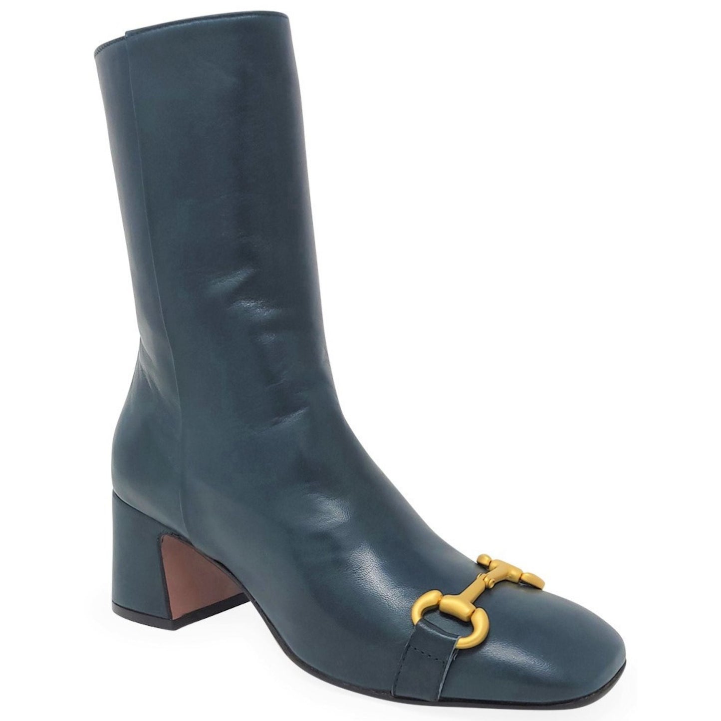Teal Leather Back Stripe Boot