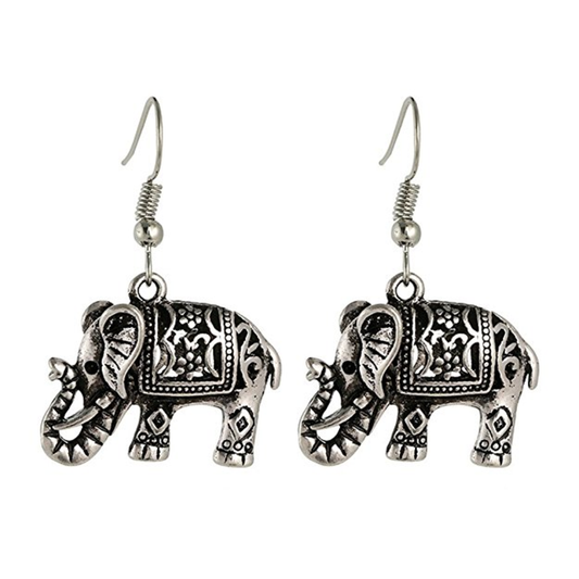 Wisdom Wears Elephant Vintage Boho Earrings