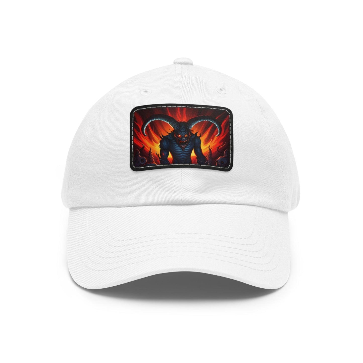 Horny Devil Dad Hat with Leather Patch (Rectangle) - Lizard Vigilante