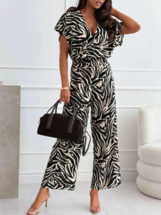 Animal Print : Wide Leg Jumpsuit