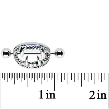 Scary Halloween Fangs Nipple Shield Set 14G 18mm