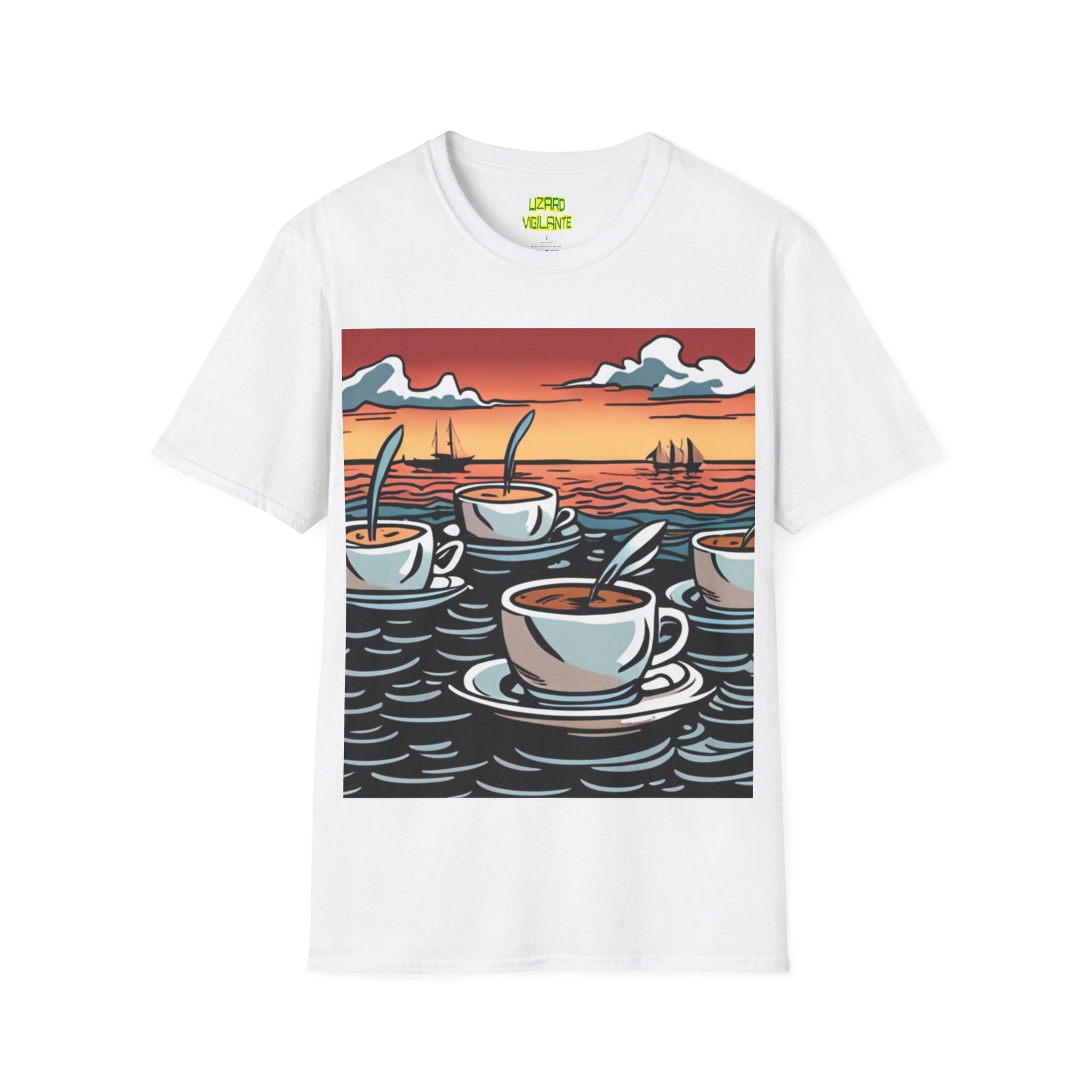 Coffee Boats Unisex Softstyle T-Shirt - Lizard Vigilante