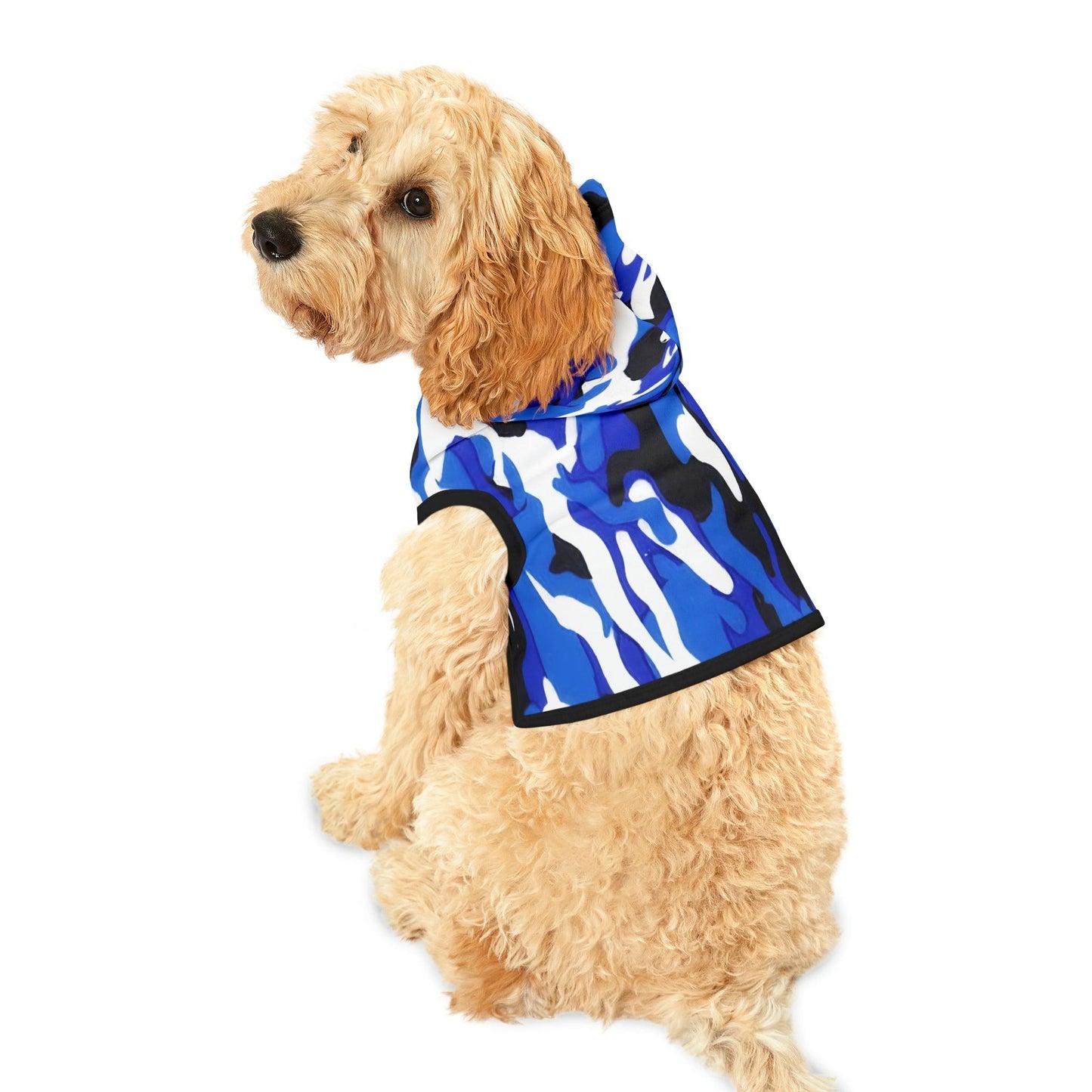 Blue Black White Camo Pet Hoodie - Lizard Vigilante