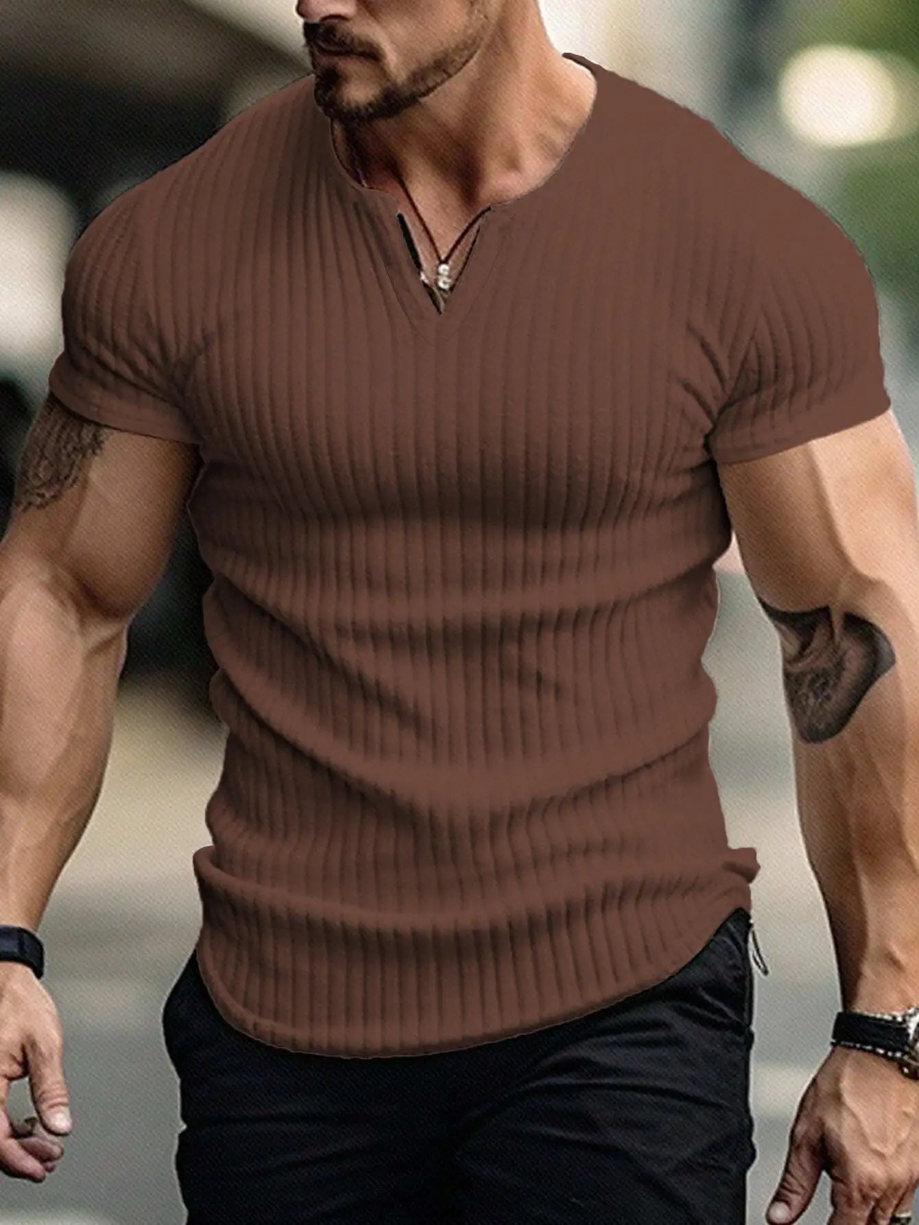 Sports Slim-fitting Men's Short Sleeve