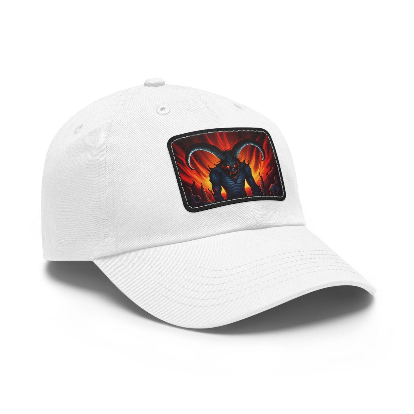 Horny Devil Dad Hat with Leather Patch (Rectangle) - Lizard Vigilante