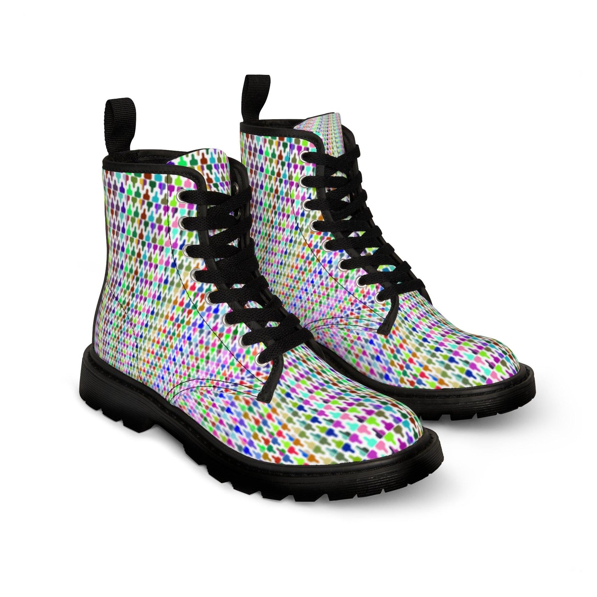 Colorfull Pattern Women's Canvas Boots - Lizard Vigilante