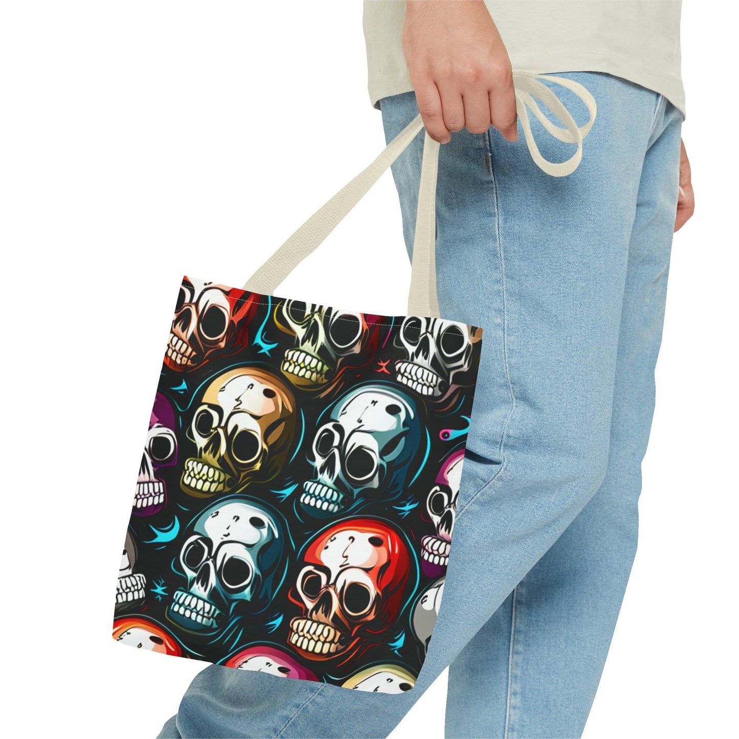 Death Metal Skulls Tote Bag (AOP) - Lizard Vigilante