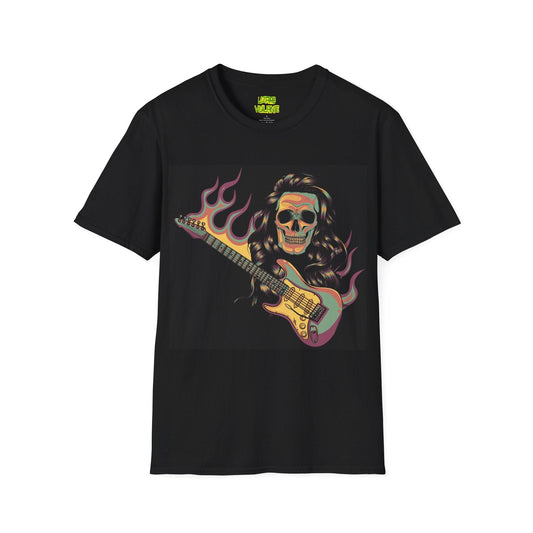 Skullhair Guitarist Unisex Softstyle T-Shirt - Lizard Vigilante