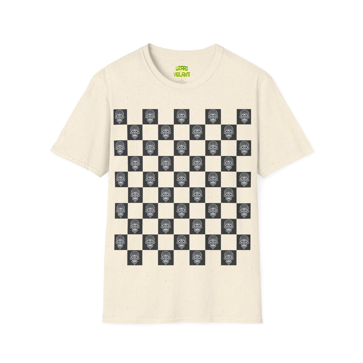 Checkerboard Skull Unisex Softstyle T-Shirt - Lizard Vigilante