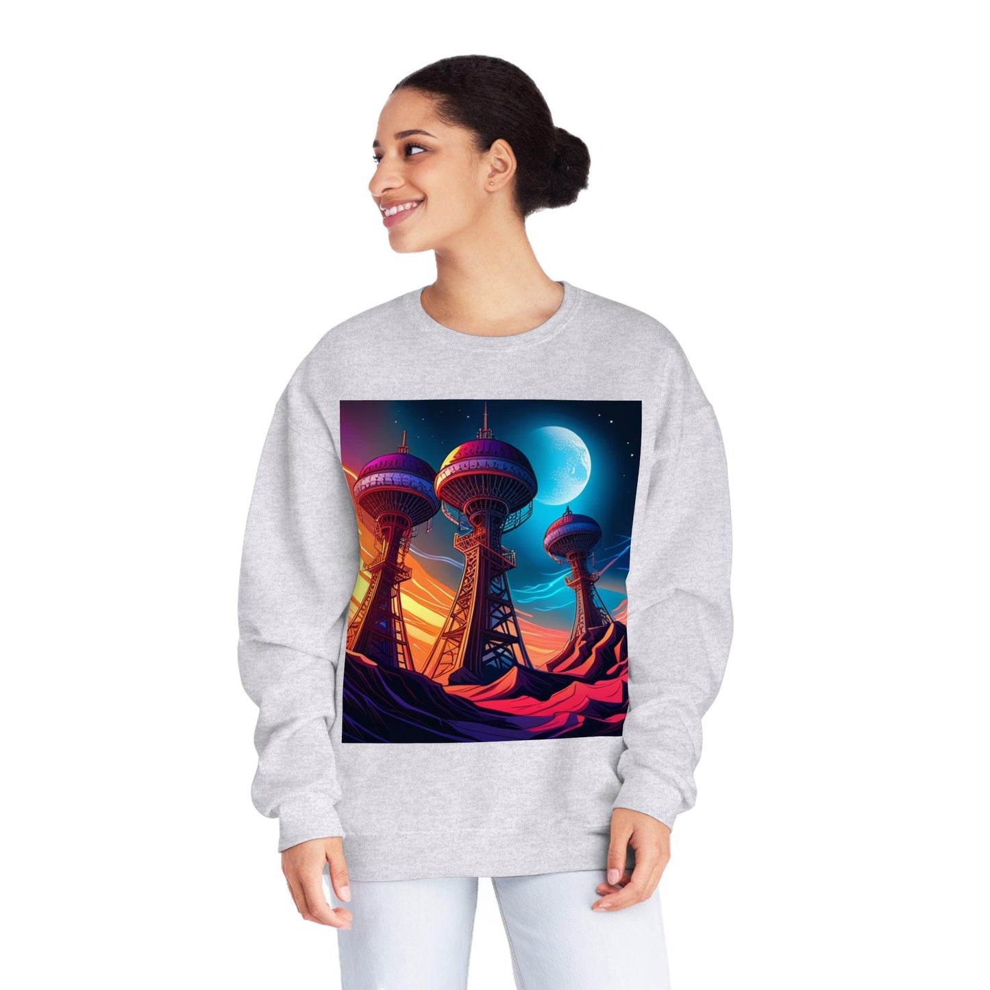 Interplanetary Communication Unisex NuBlend® Crewneck Sweatshirt - Lizard Vigilante