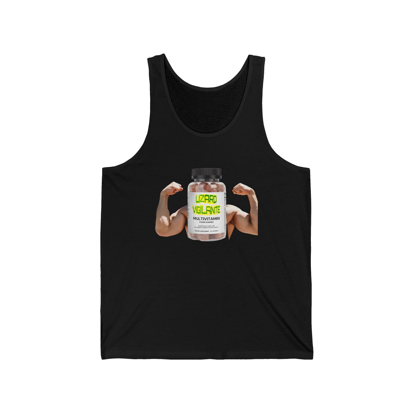 Lizard Vigilante MultiVitamins Muscle Man Unisex Jersey Tank Top - Lizard Vigilante