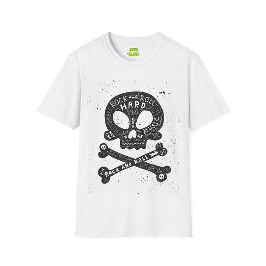 Rock and Roll Hard Skull Unisex Softstyle T-Shirt - Lizard Vigilante