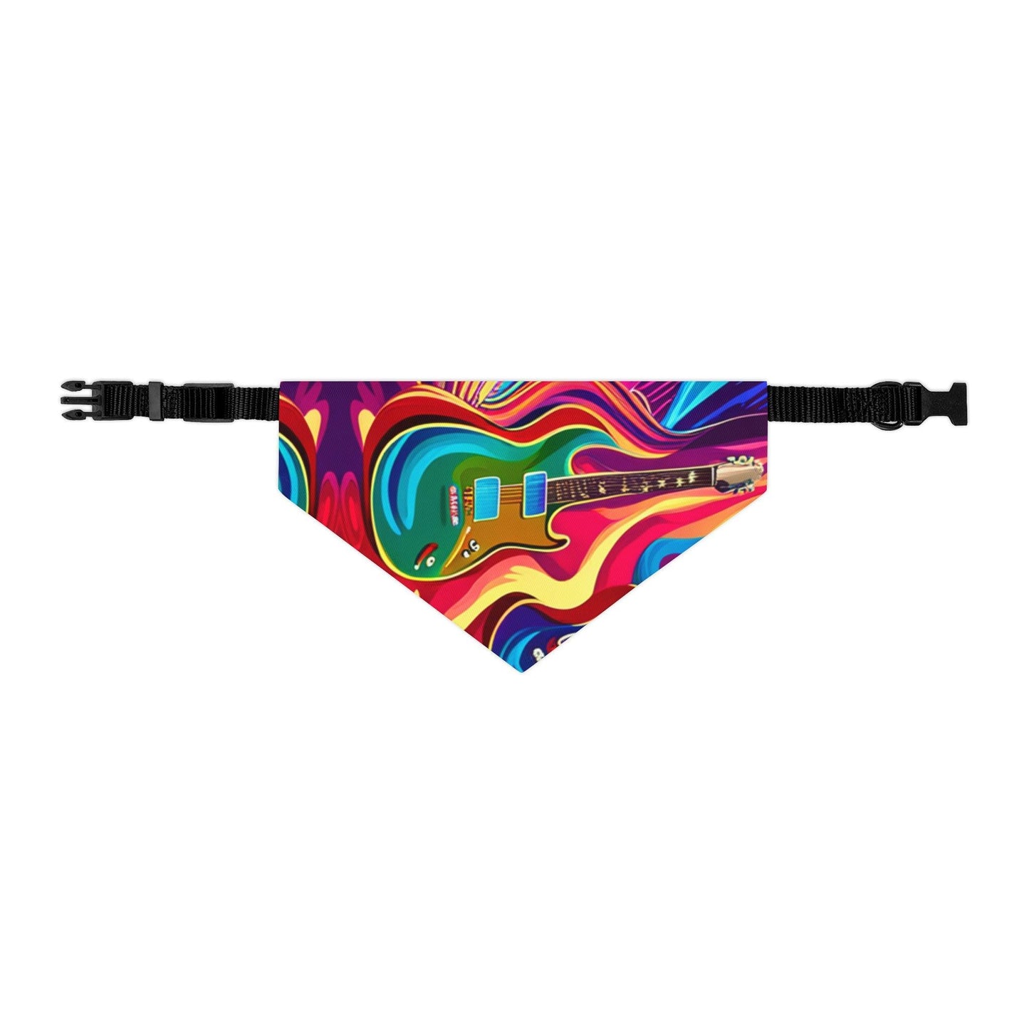 Psychedelic Electric Guitar Pet Bandana Collar - Lizard Vigilante