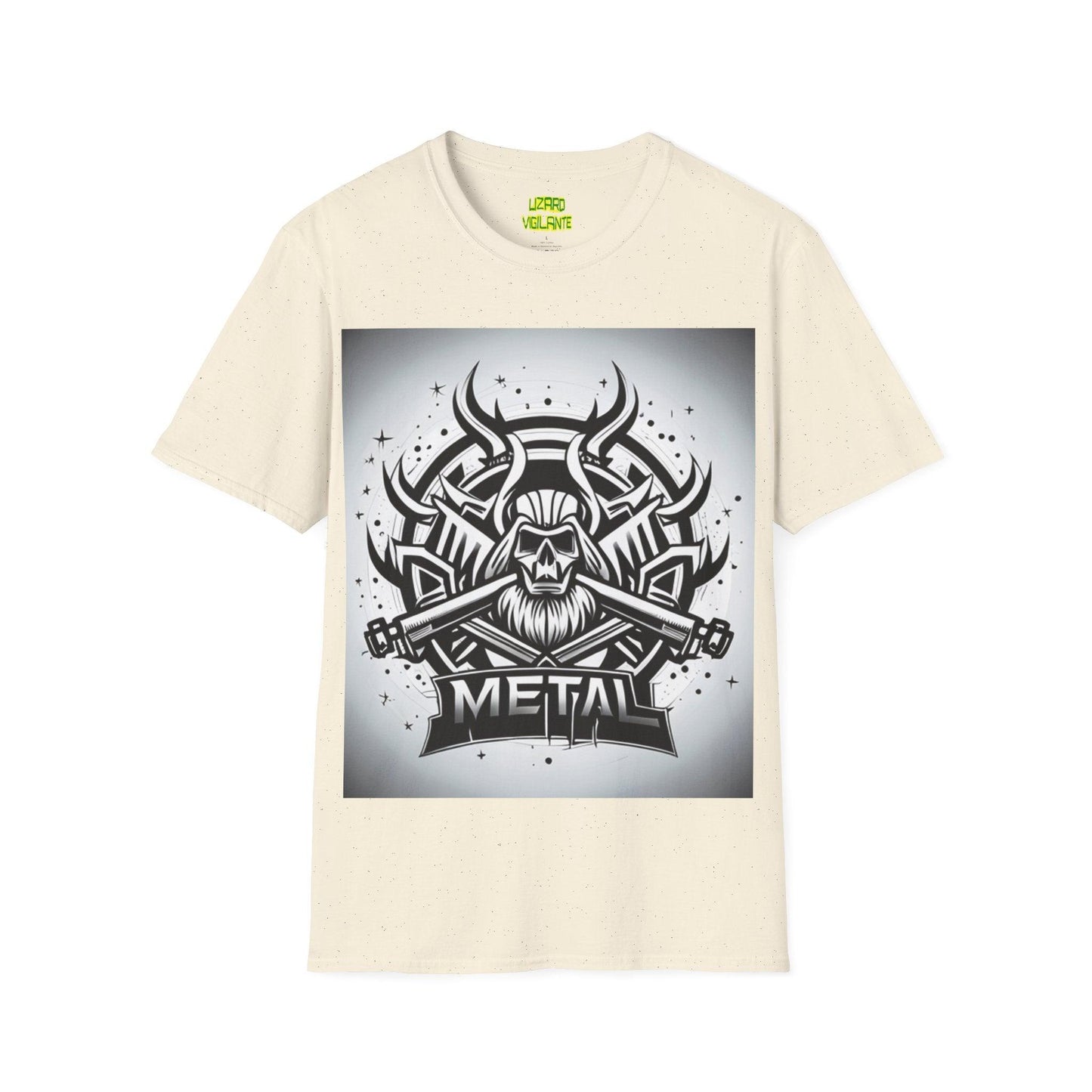 METAL Silver Unisex Softstyle T-Shirt - Lizard Vigilante