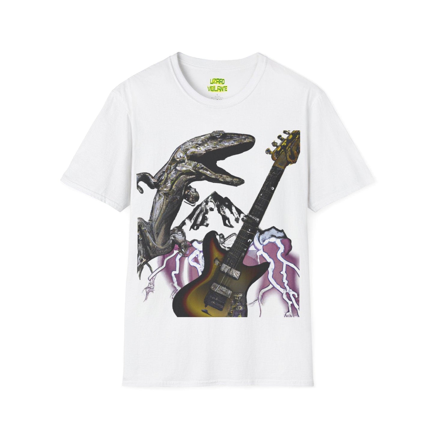 Lizard Vigilante Over Revolver Unisex Softstyle T-Shirt - Lizard Vigilante