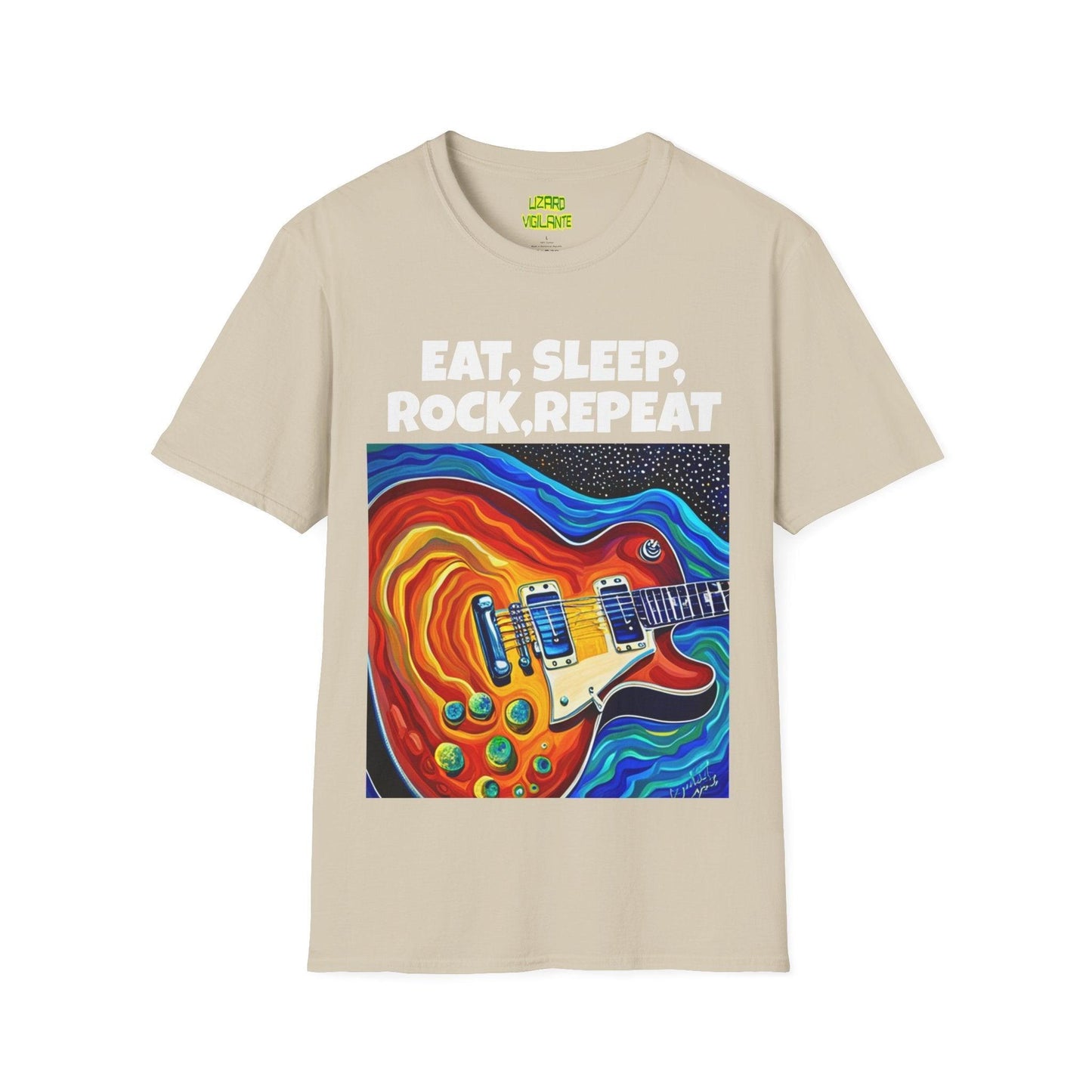 Eat, Sleep, Rock, Repeat Unisex Softstyle T-Shirt - Lizard Vigilante