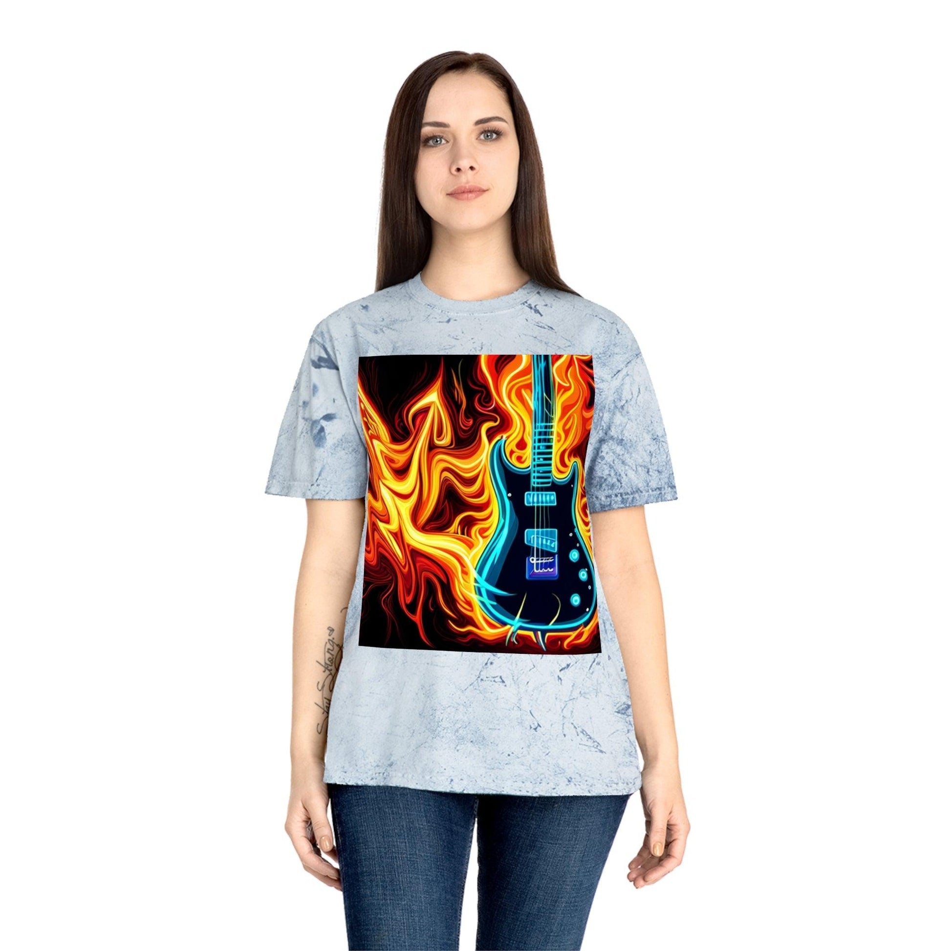 Flaming Axe Unisex Color Blast T-Shirt - Lizard Vigilante