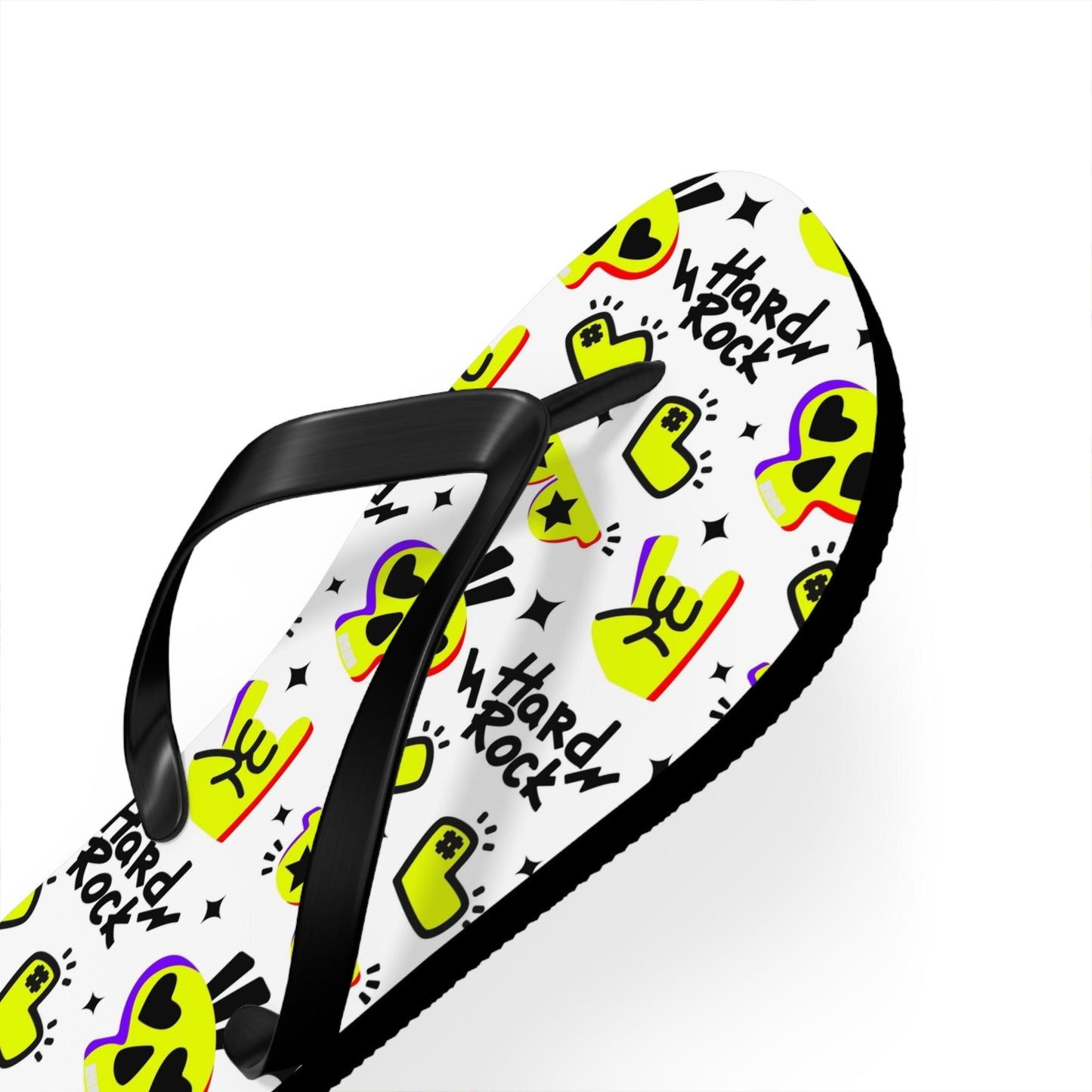 Hard Rock Graphic Flip Flops - Premium Shoes from Printify - Just $27.99! Shop now at Lizard Vigilante