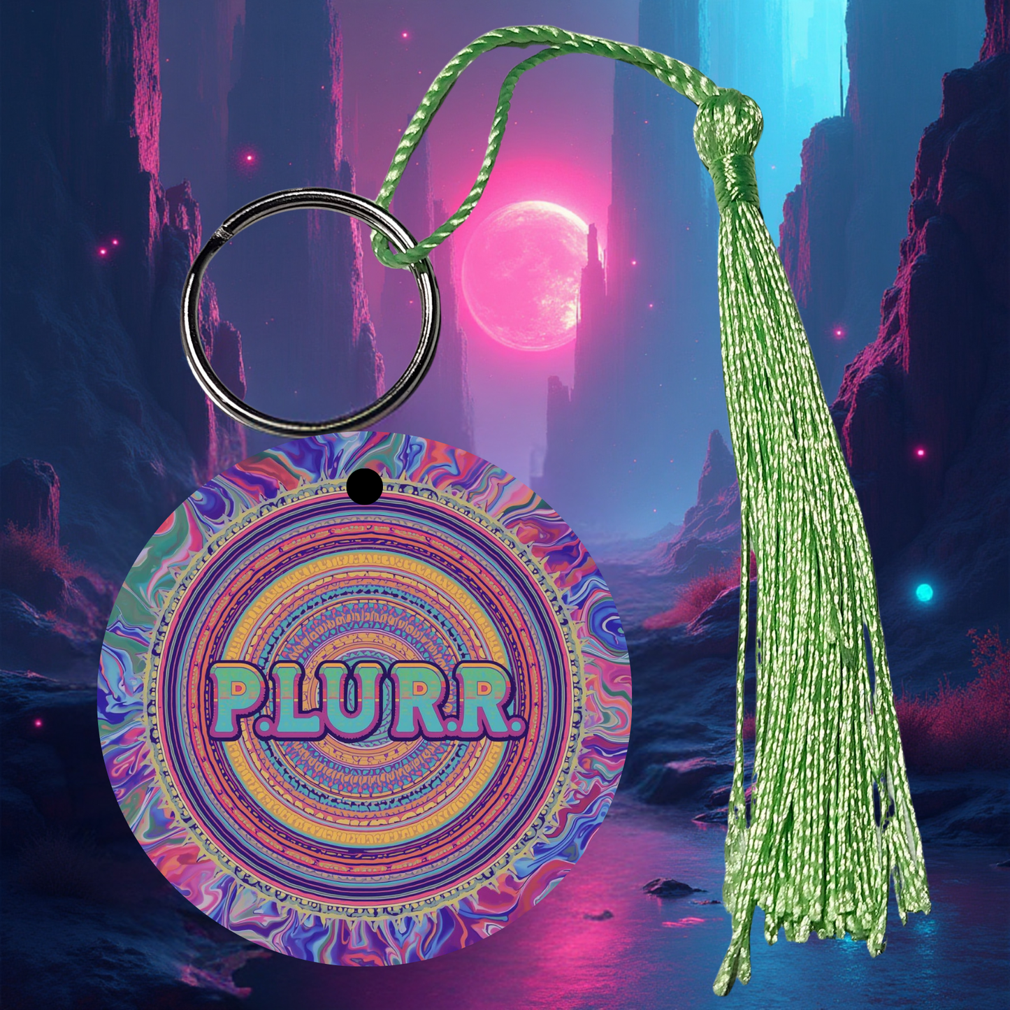 PLURR Aluminum Keychain for Raves and Festivals