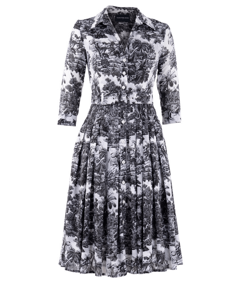 Audrey Dress #4 White/Black Long Dress