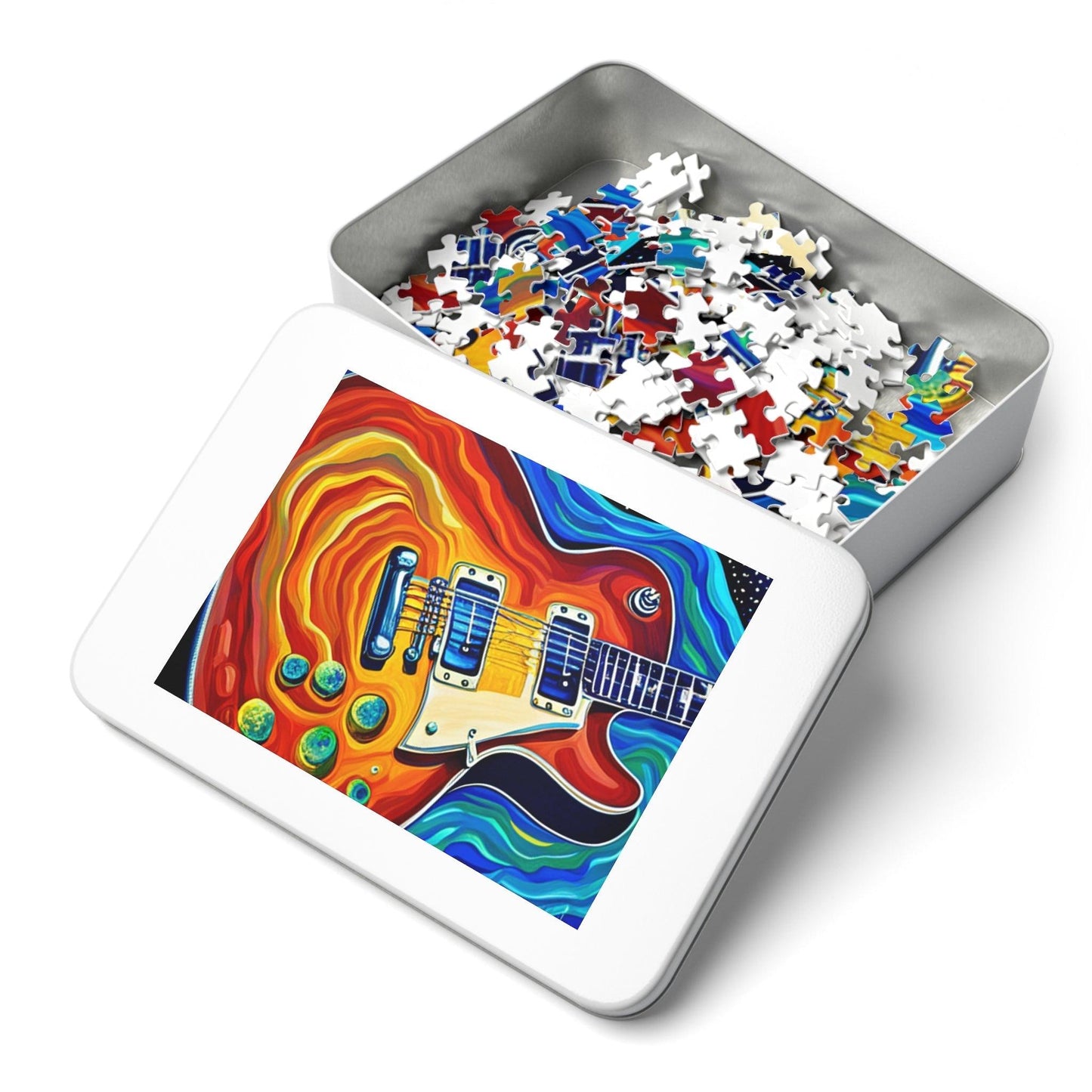 Psychedelic Electric Guitar Jigsaw Puzzle (30, 110, 252, 500,1000-Piece) - Lizard Vigilante