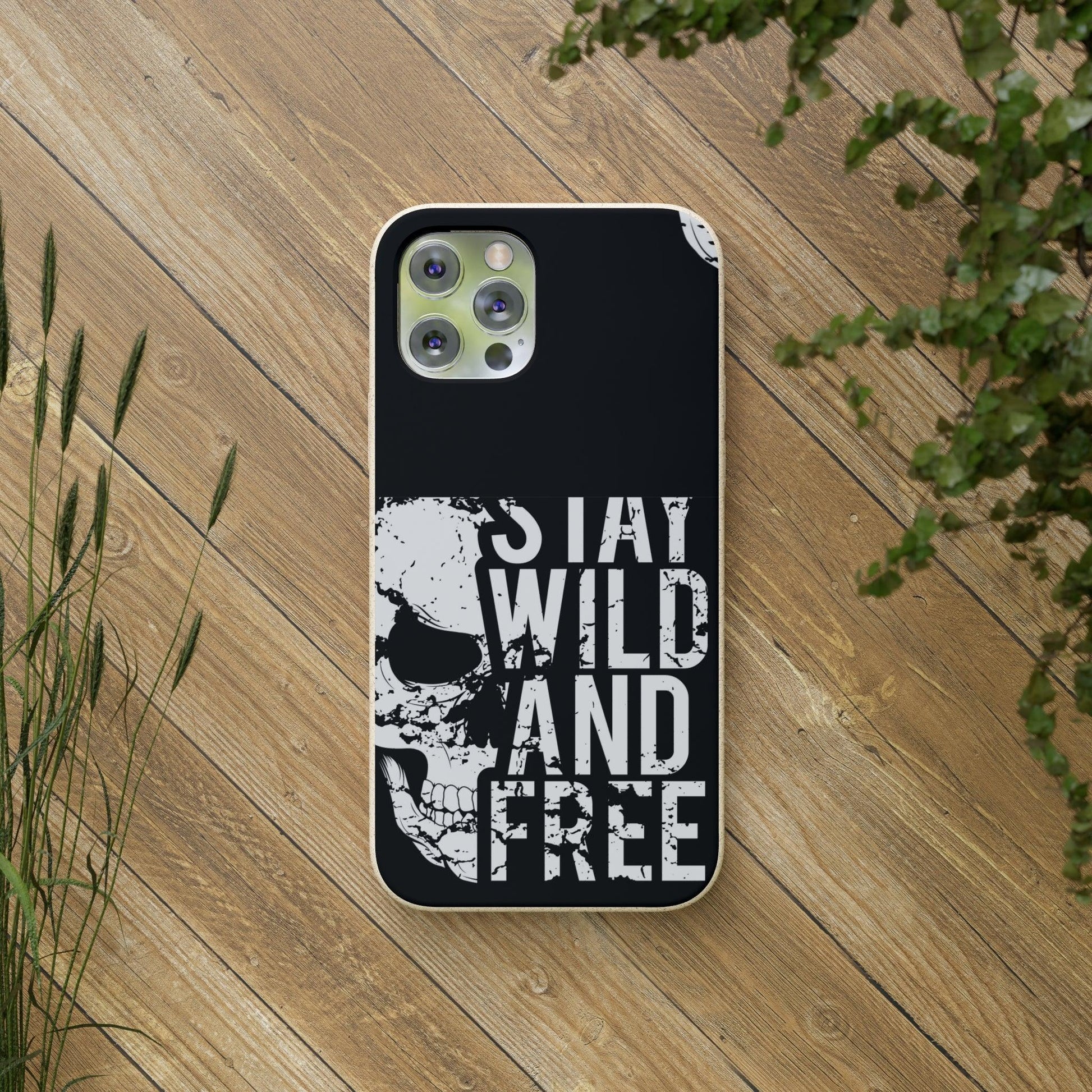 Stay Wild And Free Skull Biodegradable Cases - Lizard Vigilante