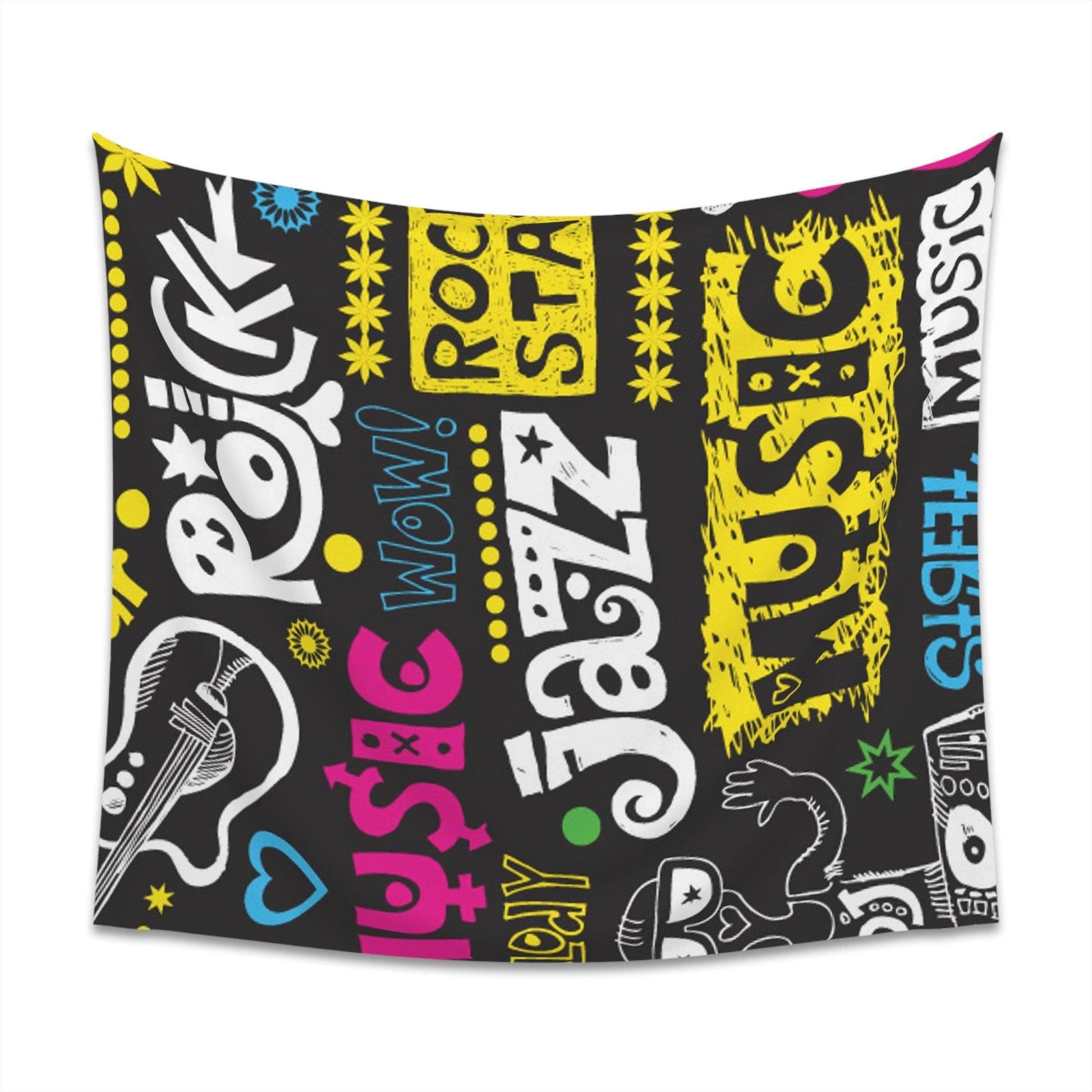 Music Graphic Printed Wall Tapestry - Lizard Vigilante