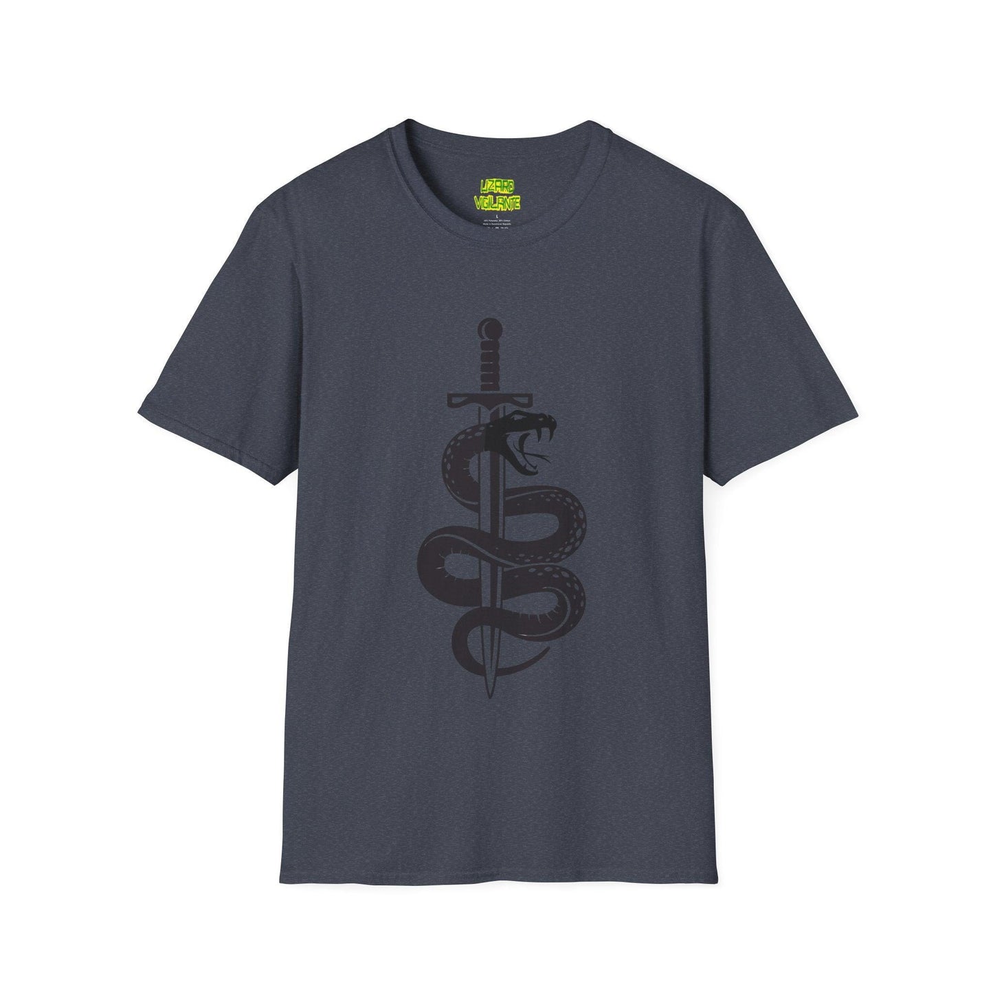 Snake-Wrapped Sword Unisex Softstyle T-Shirt - Lizard Vigilante