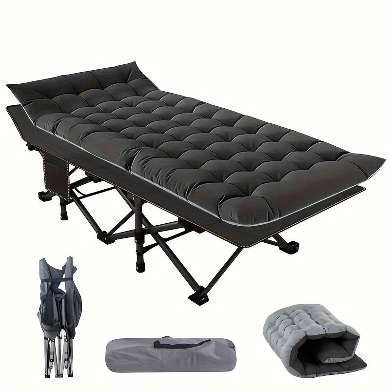 75" Heavy Duty Folding Bed Camping Cot - Portable, Collapsible Guest Bed with Carry Bag for Indoor & Outdoor Use - Premium cot from Lizard Vigilante - Just $79.99! Shop now at Lizard Vigilante