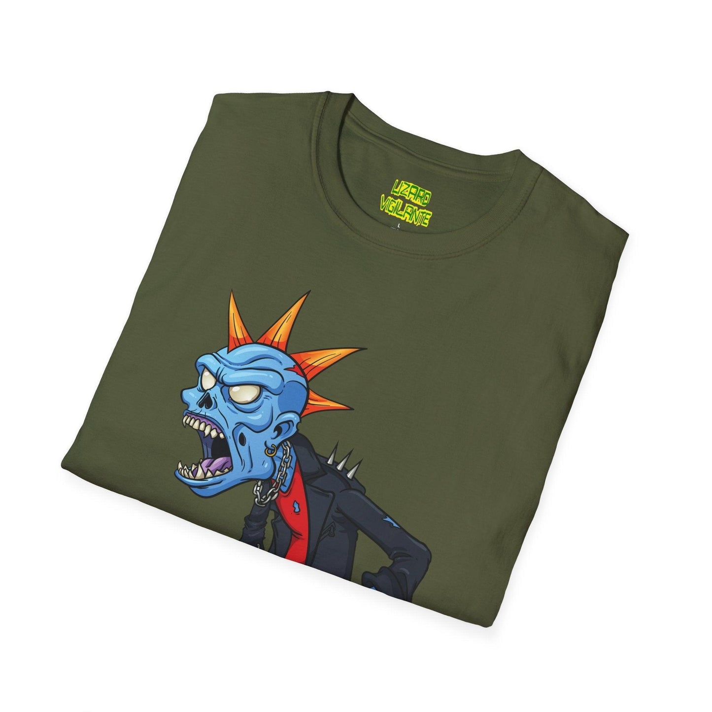 Punk Zombie Unisex Softstyle T-Shirt - Lizard Vigilante