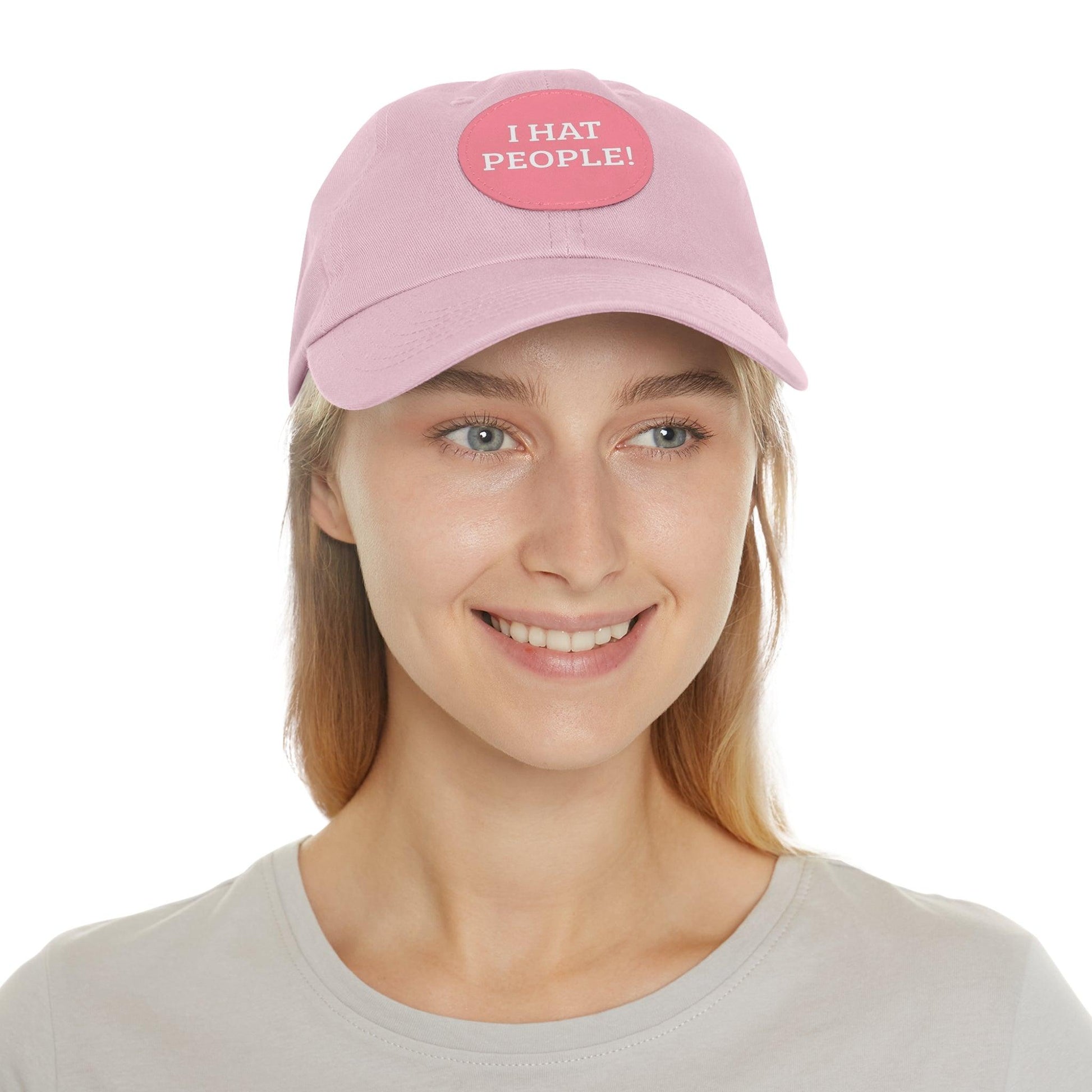 I HAT PEOPLE! Dad Hat with Leather Patch (Round) - Lizard Vigilante