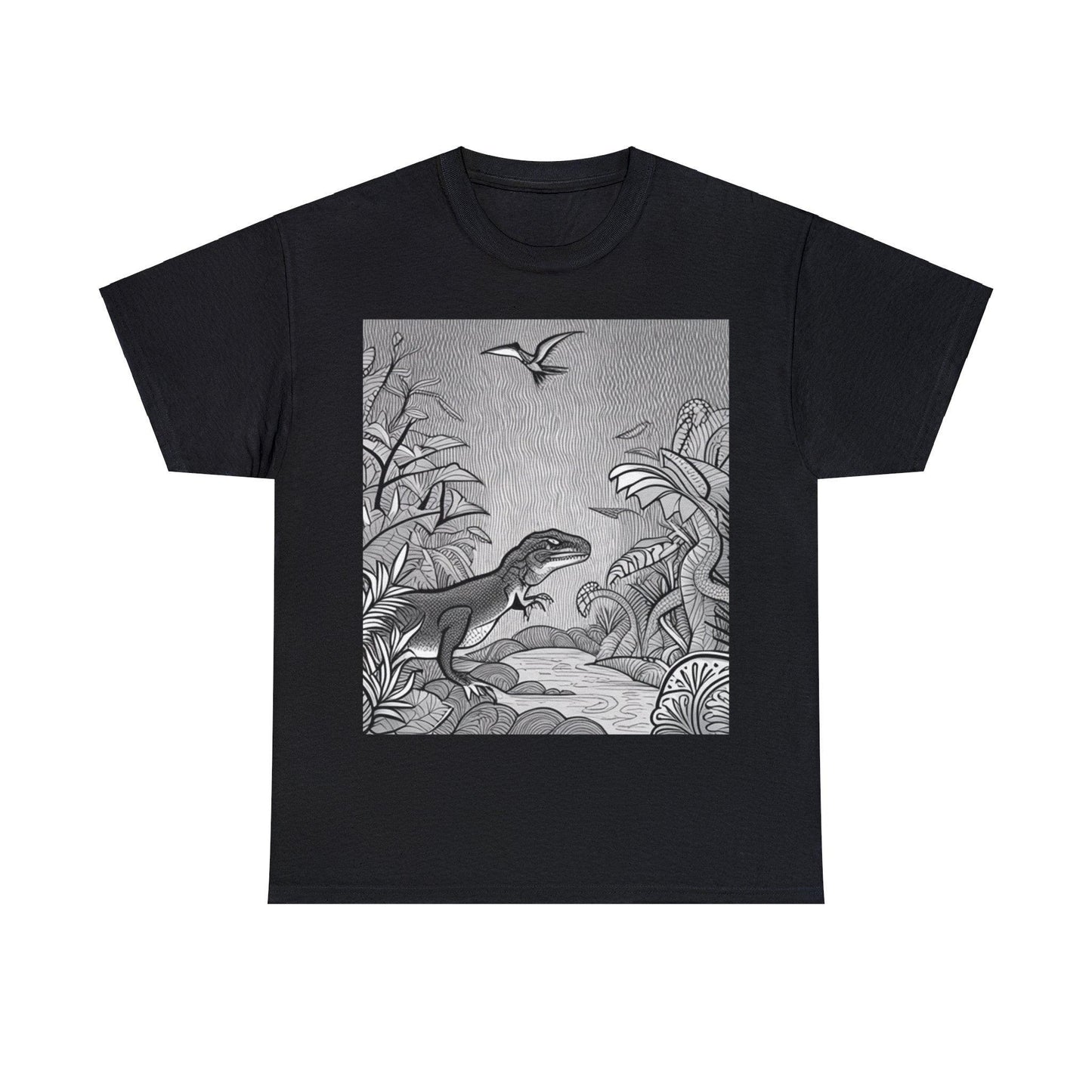 Prehistory Scene Unisex Heavy Cotton Tee - Lizard Vigilante