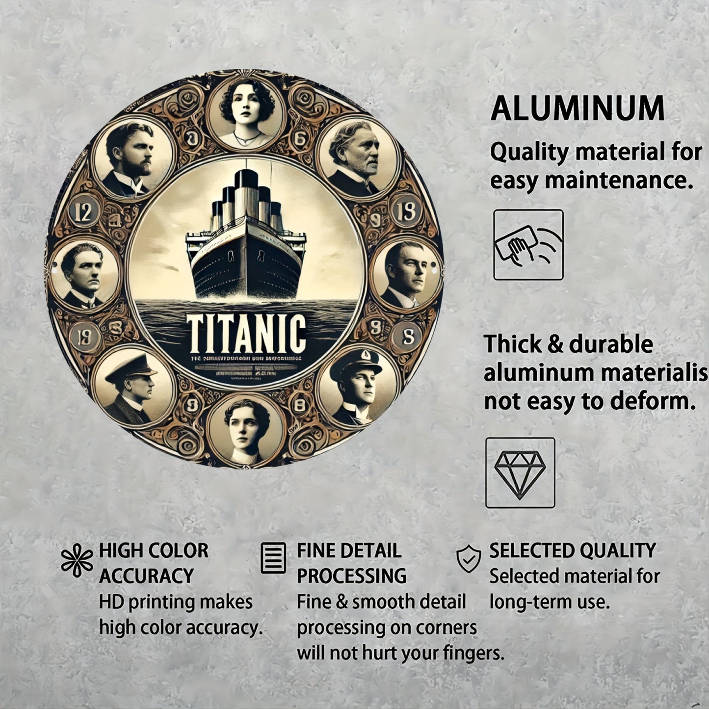 Titanic Inspired 8x8 inch Round Metal Sign - Aluminum Wall Art for Home & Office Decor, Durable Material, Ideal Gift for Living Room, Bar, Cafe, Indoor & Outdoor - Premium  from Lizard Vigilante - Just $19.99! Shop now at Lizard Vigilante