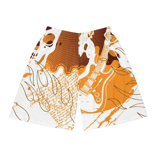 Skull Guitar Basketball Shorts - Lizard Vigilante