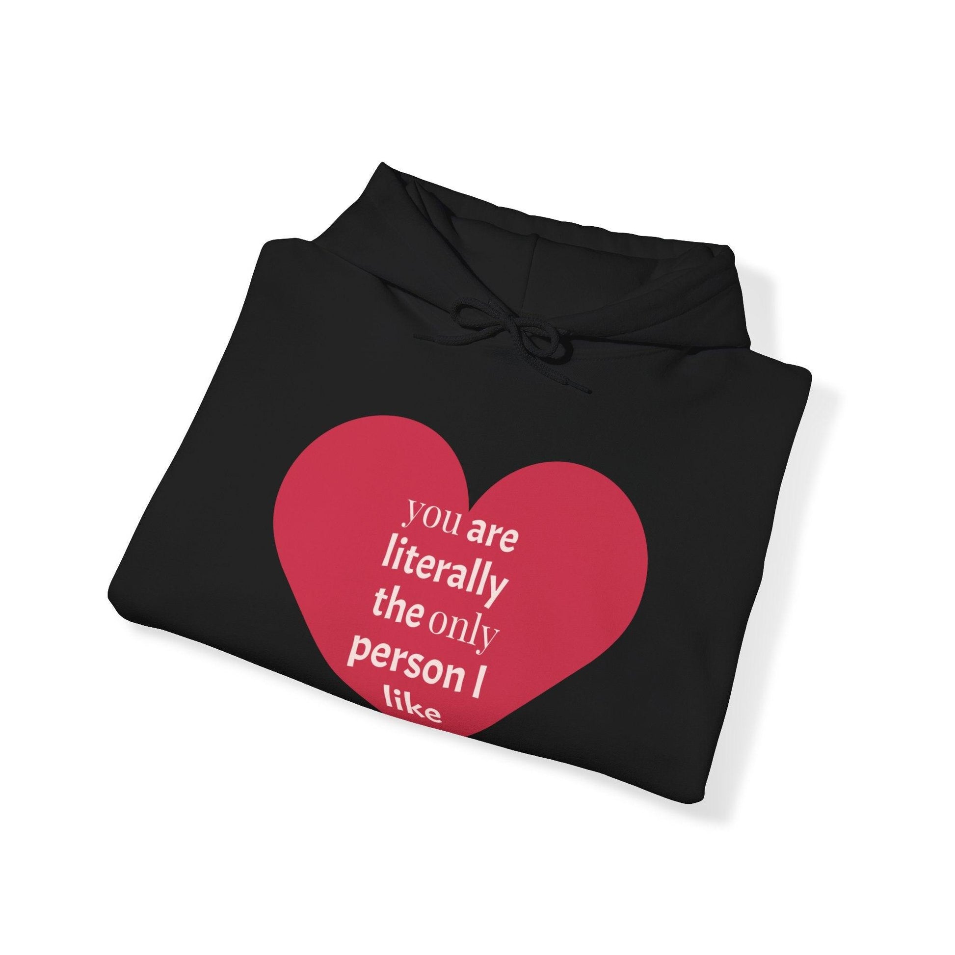 Valentine’s Day Heart Gift Unisex Heavy Blend™ Hooded Sweatshirt - you are literally the only person i can stand - Lizard Vigilante