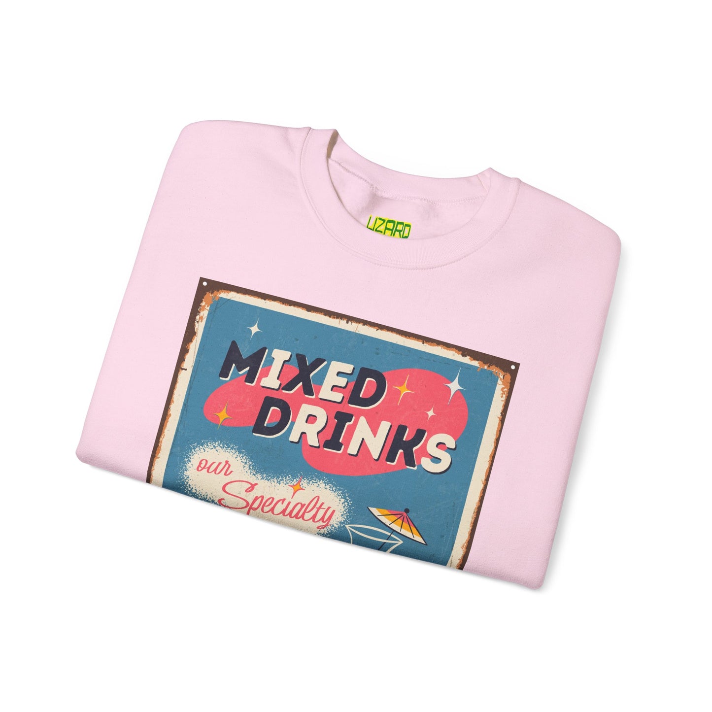 Mixed Drinks Crewneck Sweatshirt — Retro Cocktail Graphic Pullover