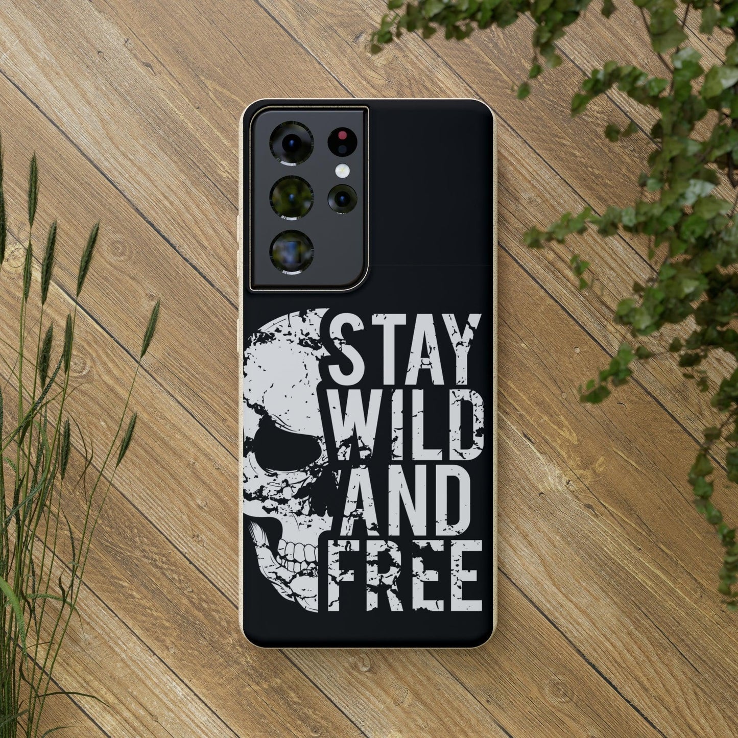 Stay Wild And Free Skull Biodegradable Cases - Lizard Vigilante