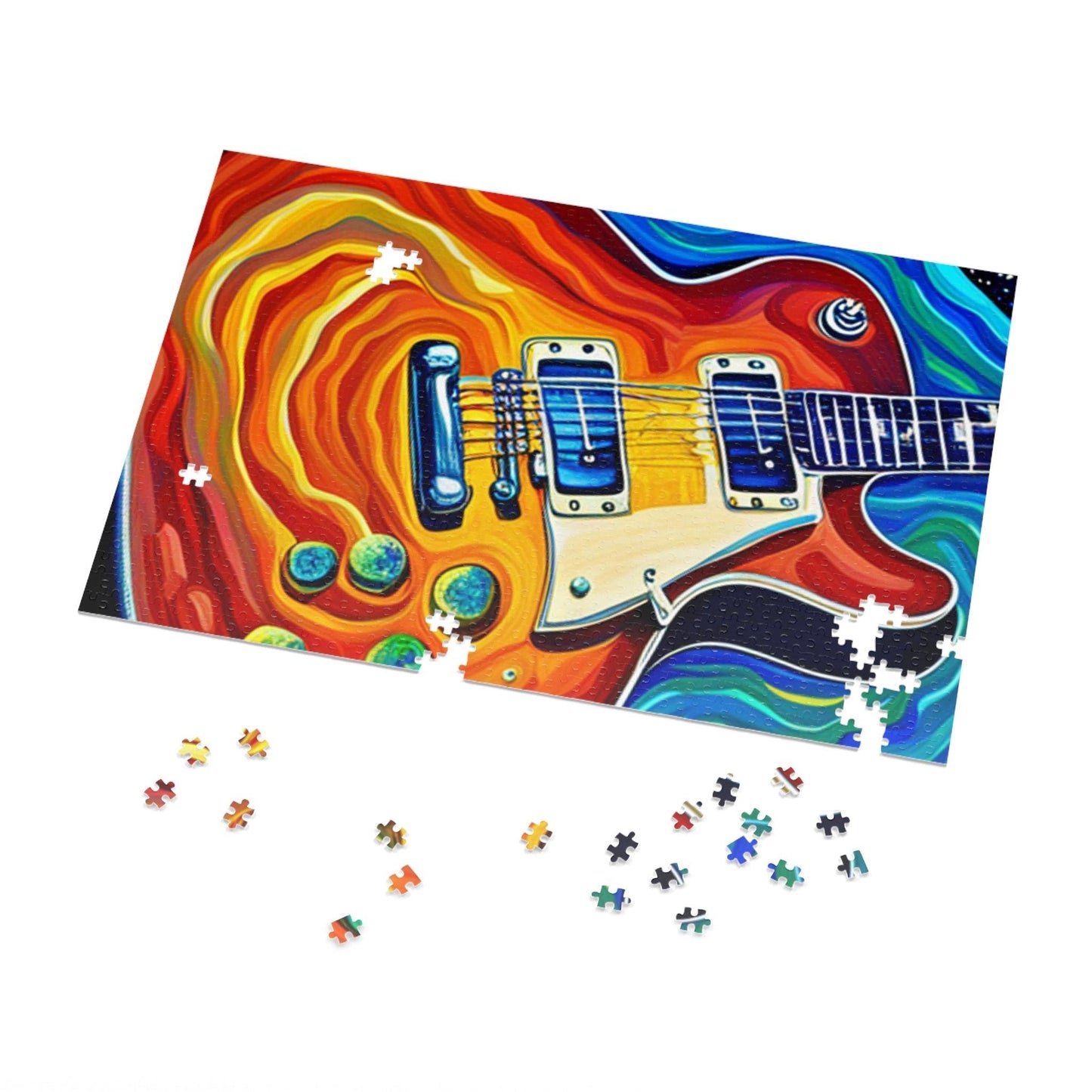 Psychedelic Electric Guitar Jigsaw Puzzle (30, 110, 252, 500,1000-Piece) - Lizard Vigilante