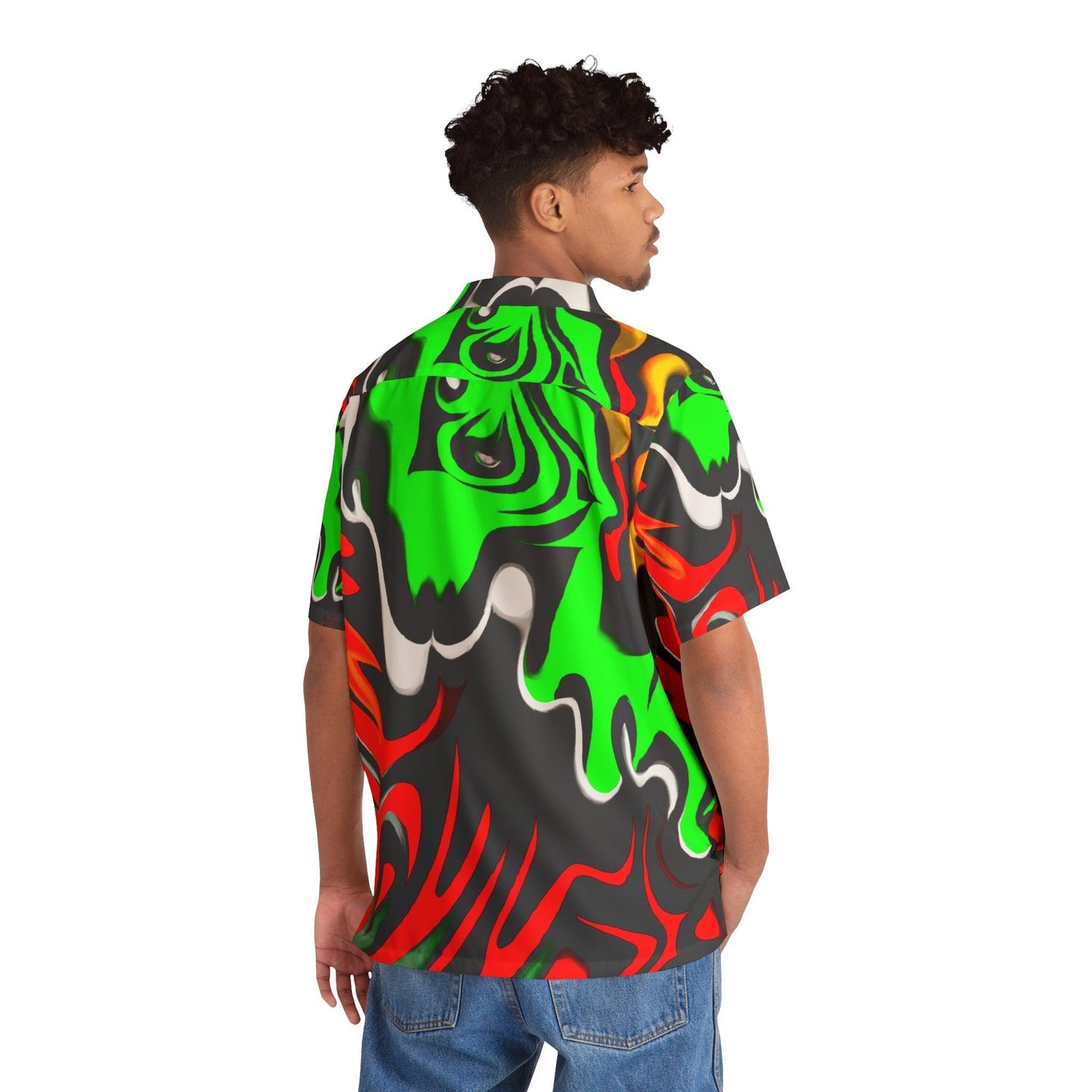 Men's Hawaiian Lava Shirt (AOP) - Lizard Vigilante