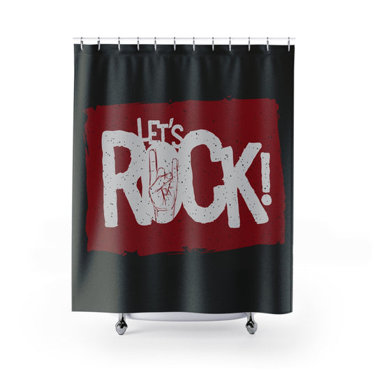 Let's Rock Graphic Shower Curtains - Lizard Vigilante