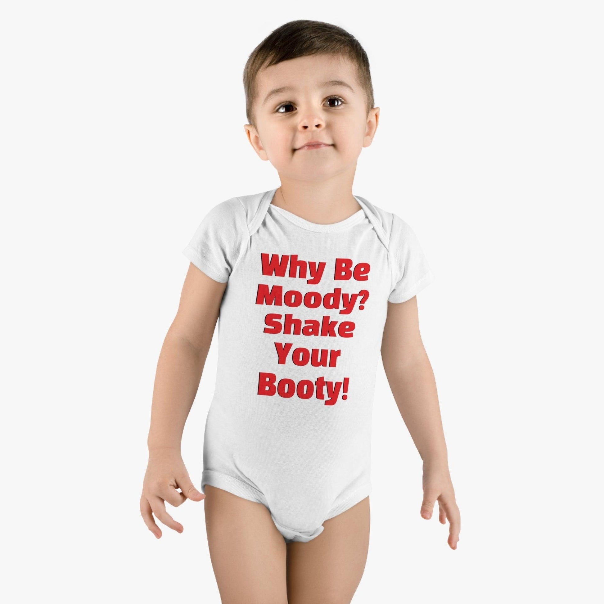 Why Be Moody? Shake Your Booty! Onesie® Organic Baby Bodysuit - Lizard Vigilante