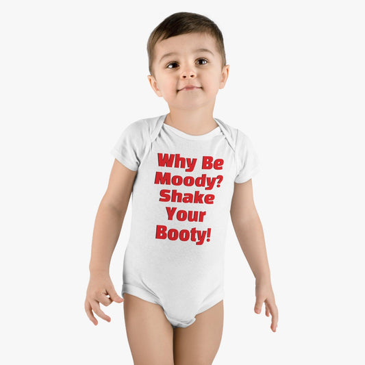 Why Be Moody? Shake Your Booty! Onesie® Organic Baby Bodysuit - Lizard Vigilante