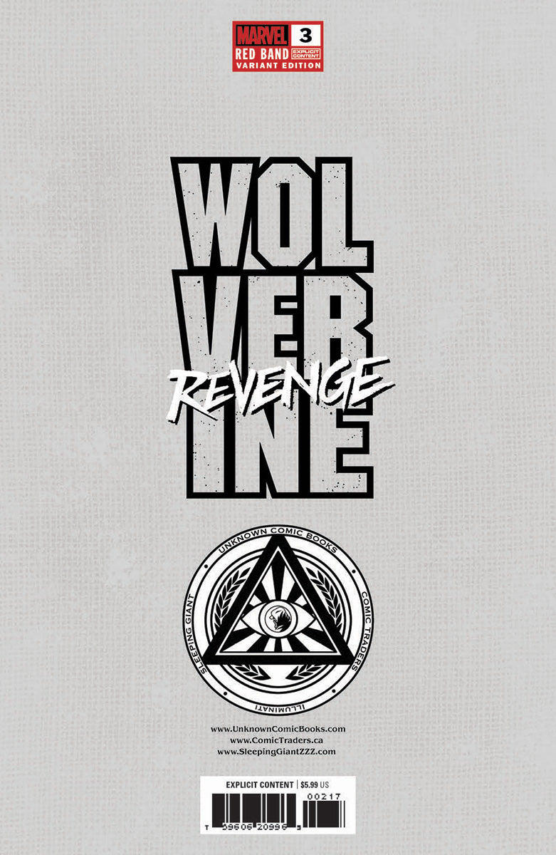 [Signed by Kaare Andrews] WOLVERINE REVENGE #3 RED BAND UNKNOWN COMICS KAARE ANDREWS VIRGIN CONNECTING COVER EXCLUSIVE VAR [POLYBAGGED] EXPLICIT CONTENT  [IN STOCK]