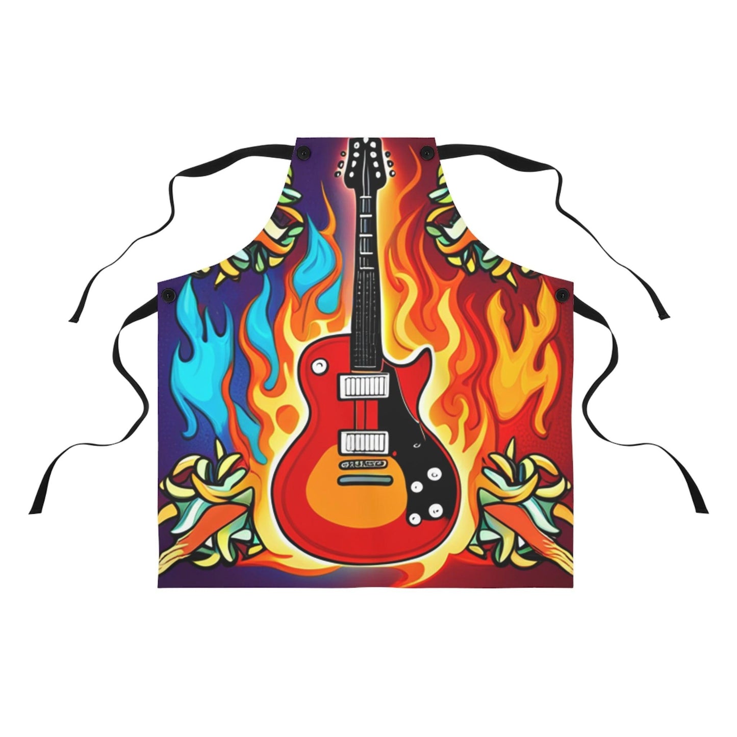 Flaming Electric Guitar Apron (AOP) - Lizard Vigilante