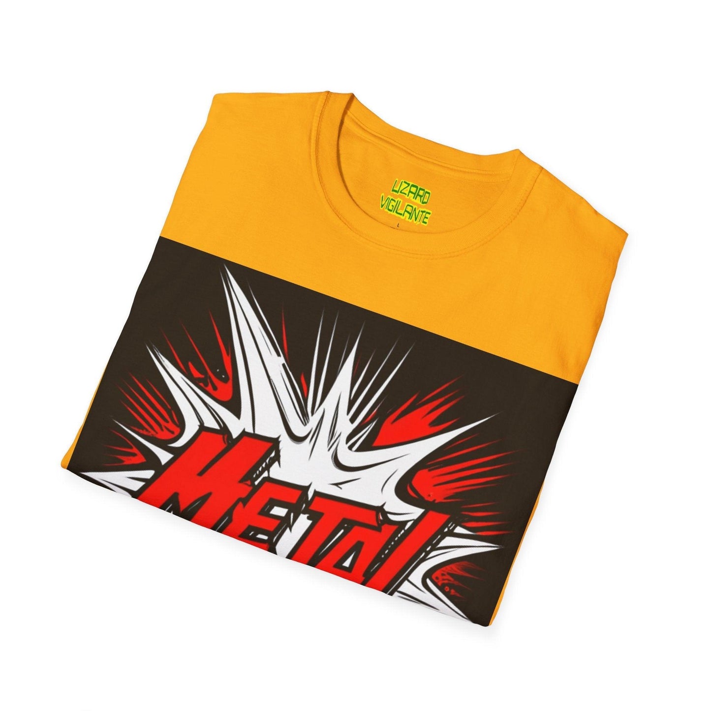 Red METAL Logo Unisex Softstyle T-Shirt - Lizard Vigilante